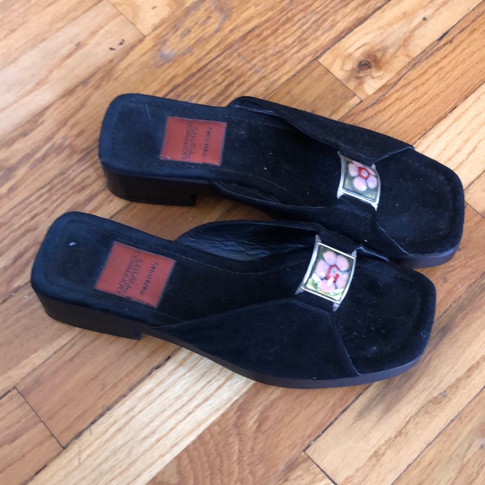 Vintage Sandals with flower decal